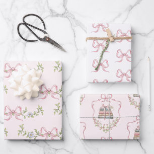 Storybook New Chapter Pink bow baby girl shower Wrapping Paper Sheets