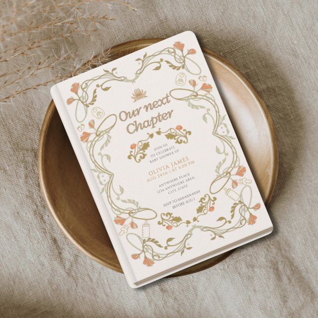 Storybook our next chapter fairytale baby shower invitation (Creator Uploaded)