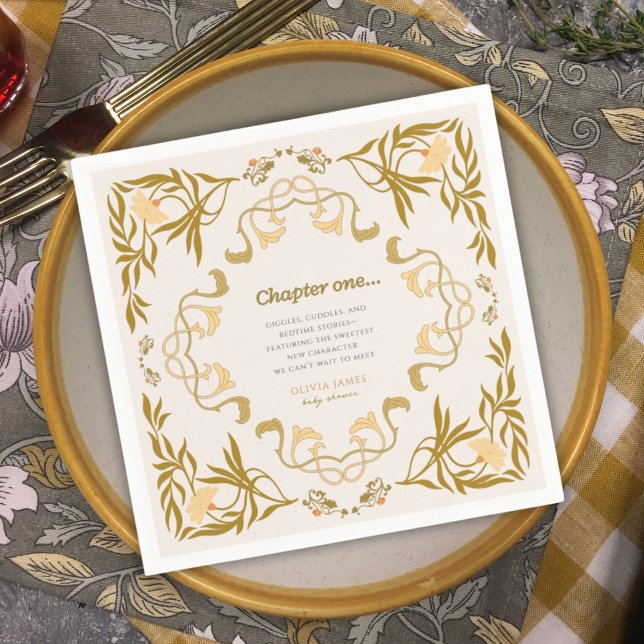 Storybook our next chapter fairytale baby shower napkins (Creator Uploaded)