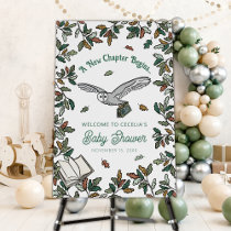 Storybook Owl Baby Shower with Back Photo Welcome Foam Board