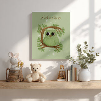 Storybook Owl Faux Canvas