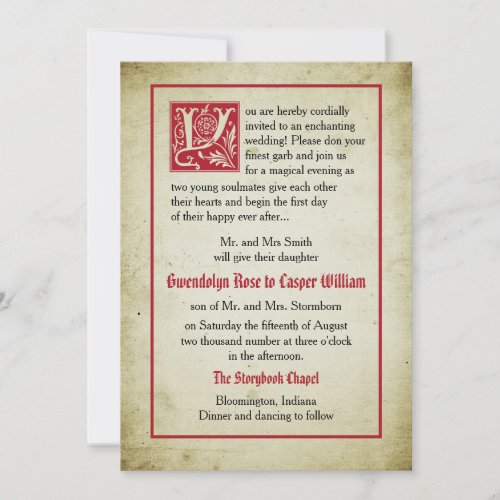 Storybook Page  Fairytale Wedding Parents Give Invitation