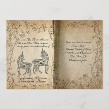 Storybook Perfect Unicorn Wedding Invitation by RiverJude at Zazzle