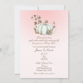 Storybook Pink & White Pumpkin Fairy Tale Wedding Invitation (Front)