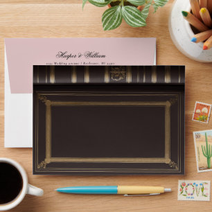 Storybook princess castle wedding envelope