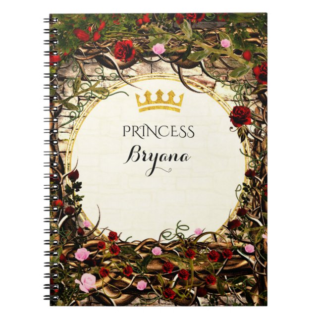 Storybook Princess Vintage Briar Rose Elegant Notebook (Front)