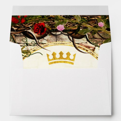 Storybook Princess Vintage Briar Rose Invitation Envelope