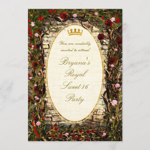 Storybook Princess Vintage Briar Rose Party Invitation