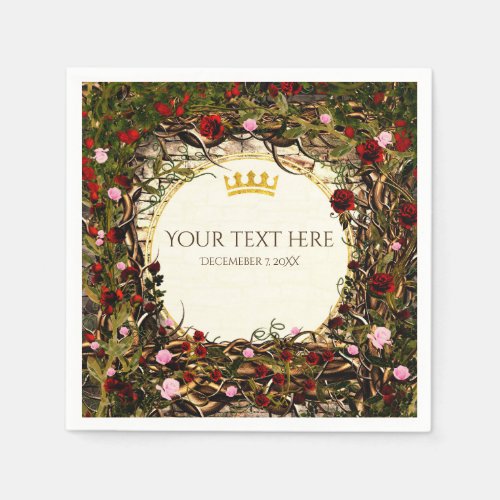 Storybook Princess Vintage Briar Rose Party Paper Napkins