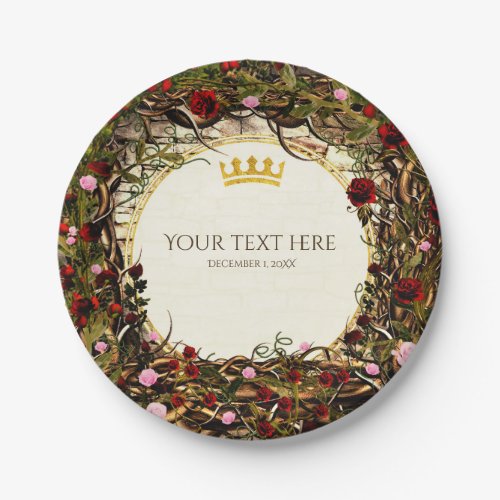 Storybook Princess Vintage Briar Rose Party Paper Plates