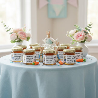 Storybook Rabbit Baby Shower Thank You Honey Jar Favors