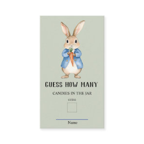 Storybook Rabbit Guess How Many Baby Shower Game  Enclosure Card