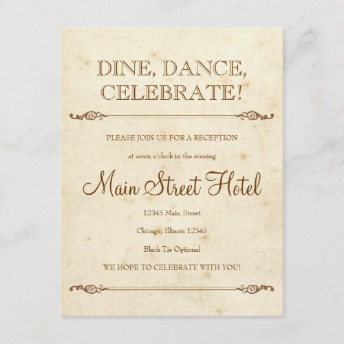 Storybook Reception Insert Card