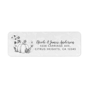 Storybook Silver White Pumpkin Fairy Tale Party Label