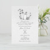 Storybook Silver White Pumpkin Fairy Tale Wedding Invitation (Standing Front)