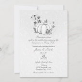 Storybook Silver White Pumpkin Fairy Tale Wedding Invitation (Front)