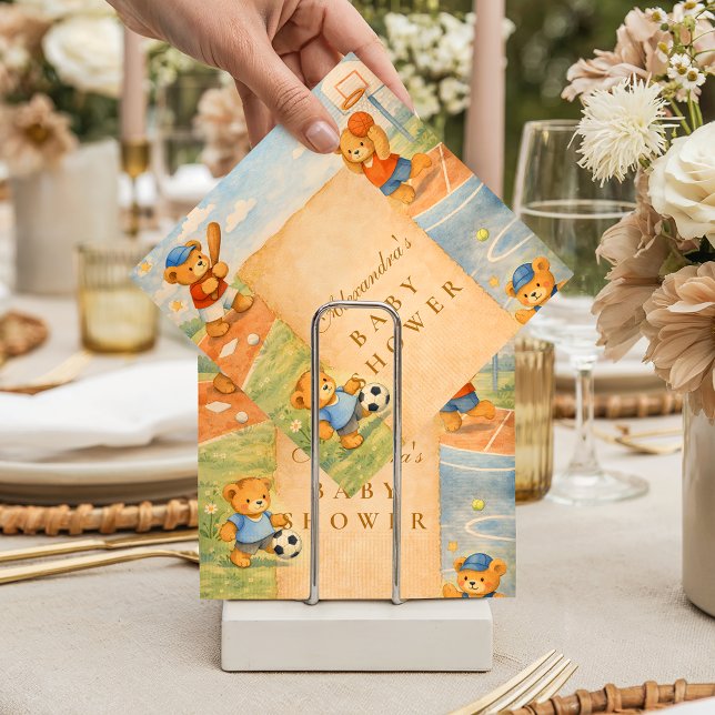 Storybook Sports Teddy Bears Baby Shower Napkins (Creator Uploaded)