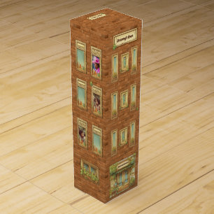 Storybook Style Cozy Cafe Brown Brick, Favor Box