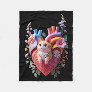 Storybook Style Cute Heart Funny Unisex Design for Fleece Blanket