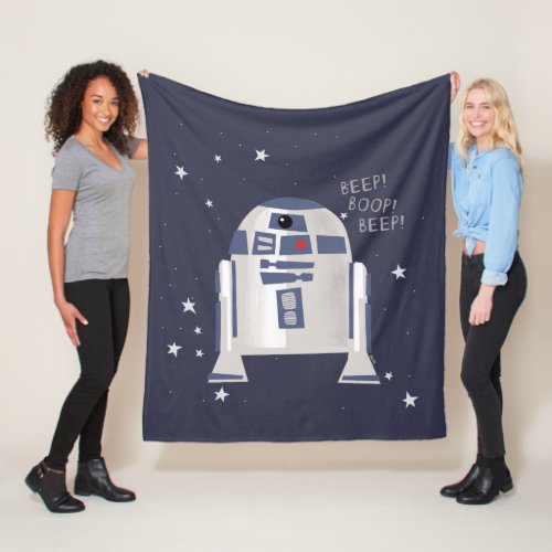 Storybook Style R2_D2 _ Beep Boop Beep Fleece Blanket