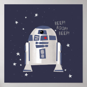 Storybook Style R2-D2 - Beep! Boop! Beep! Poster