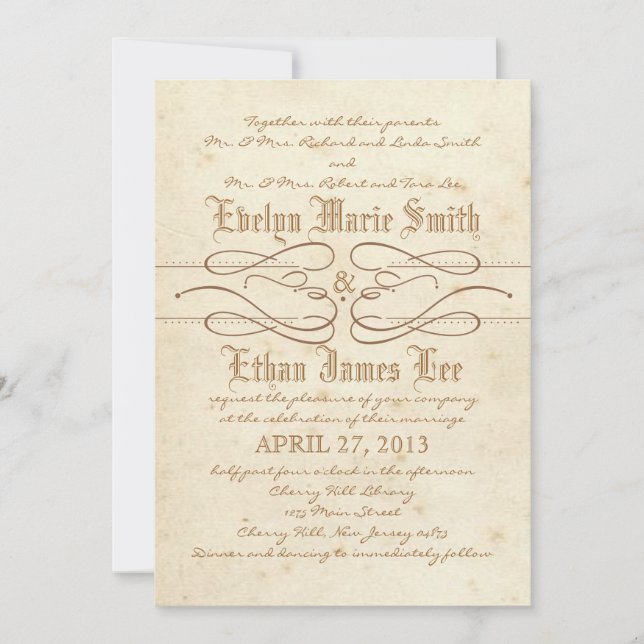 Storybook Swirl Wedding Invitation (Front)