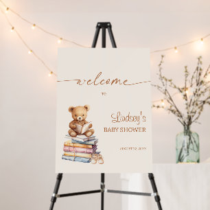 Storybook Teddy Bear Baby Shower Boho Welcome Foam Board