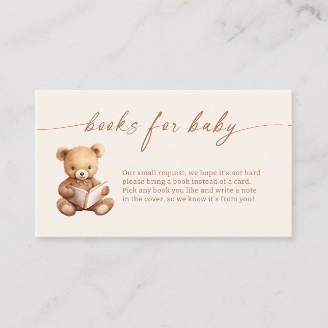Storybook Teddy Bear Books For Baby Enclosure Card (Front)