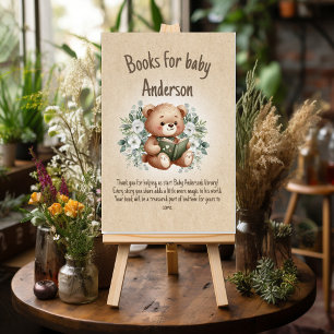 Storybook Teddy Bear Vintage Books Baby Foam Board