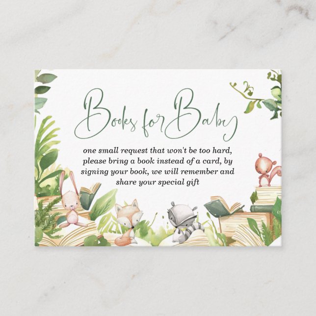 Storybook Themed Baby Shower Books For Baby Enclosure Card (Front)
