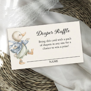 Storybook Vintage Duck Diaper Raffle Enclosure Card