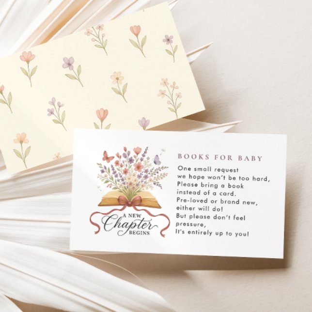 Storybook Wildflower Books For Baby Shower Enclosure Card (Creator Uploaded)