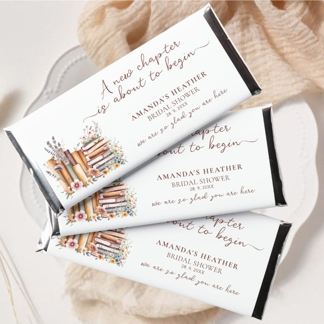 Storybook Wildflower Wood Slice Bridal Shower Hershey Bar Favors (Creator Uploaded)