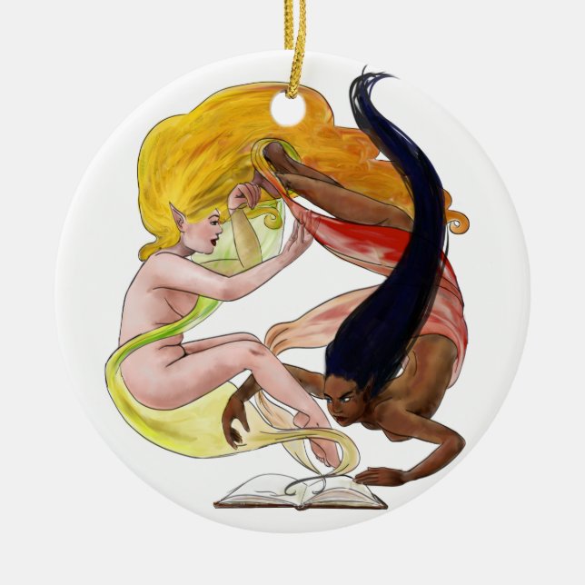 Storybook Women Ceramic Ornament (Front)