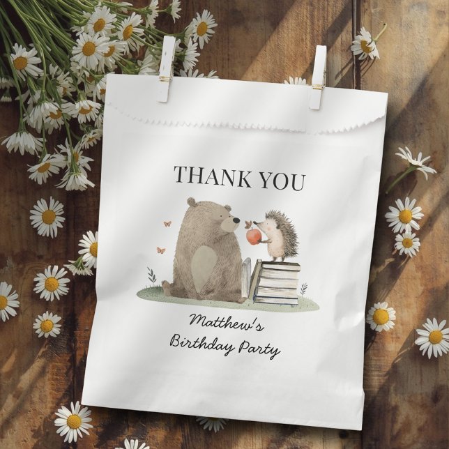 Storybook Woodland Animals Birthday Thank You Favor Bag (Creator Uploaded)