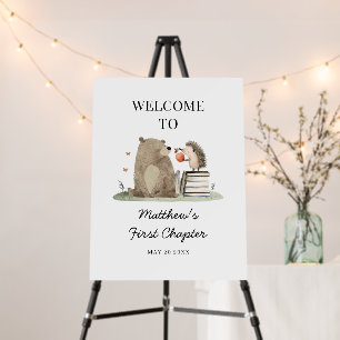 Storybook Woodland Animals Birthday Welcome Foam Board