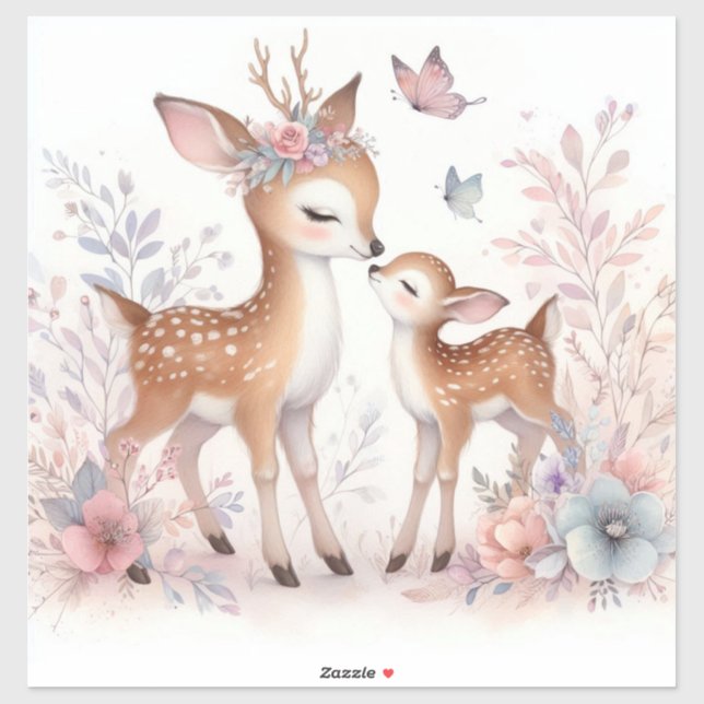 Storybook Woodland Babies Deer Love Sticker (Sheet)