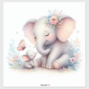 Storybook Woodland Babies Elephant And Baby Sticker