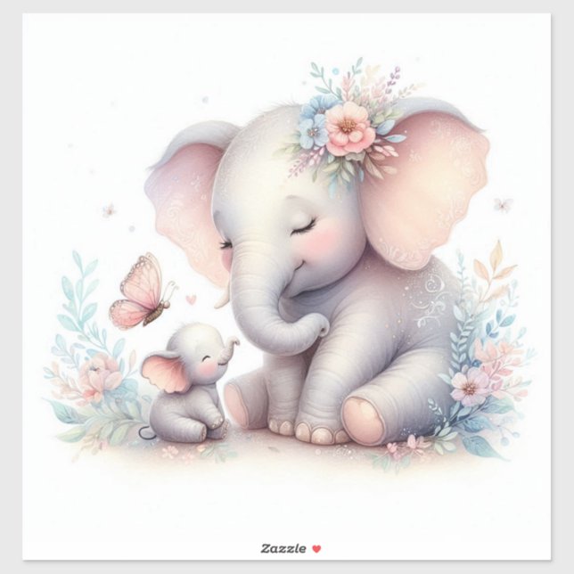 Storybook Woodland Babies Elephant And Baby Sticker (Sheet)