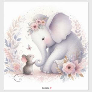 Storybook Woodland Babies Elephant And Mouse Sticker