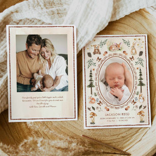 Storybook Woodland Baby Photo Announcement