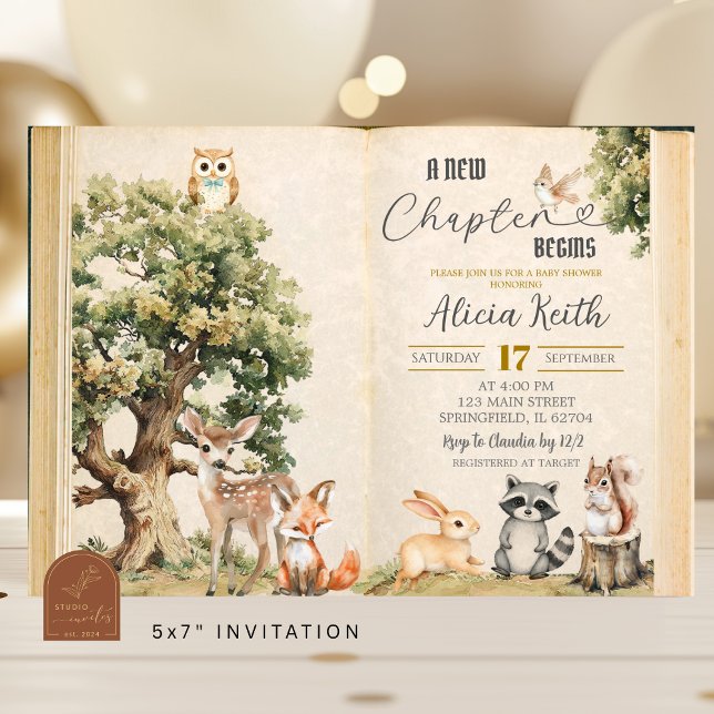Storybook woodland baby shower invitation (Creator Uploaded)