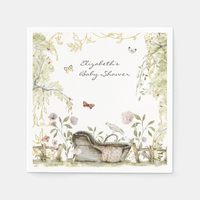 Storybook | Woodland Forest Baby Shower Napkins (Front)
