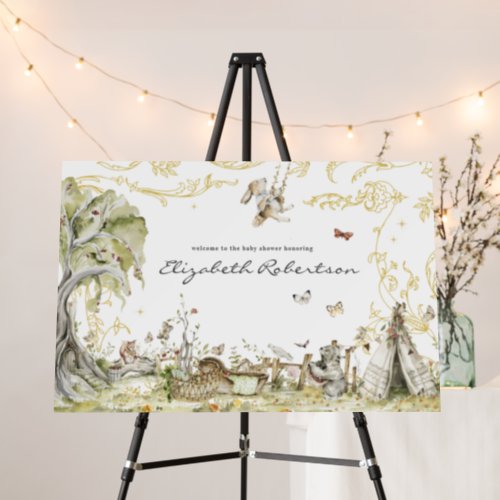 Storybook  Woodland Forest Baby Shower Welcome  Foam Board
