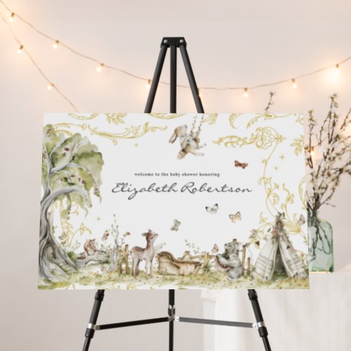 Storybook  Woodland Forest Baby Shower Welcome  Foam Board