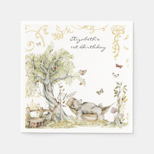 Storybook  Woodland Forest Birthday Party Napkins