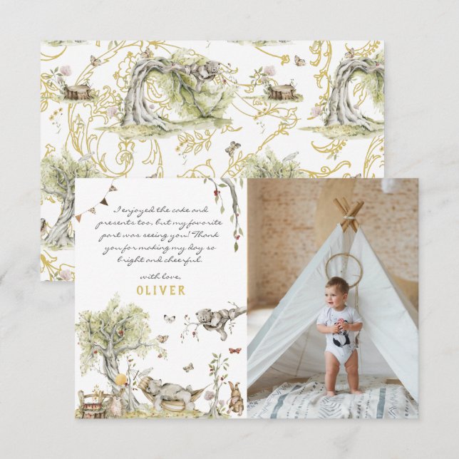 Storybook | Woodland Forest | Photo Thank You Card (Front/Back)