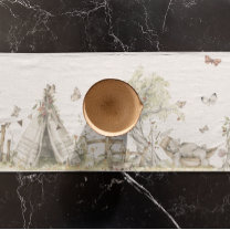 Storybook   Woodland Forest Watercolor Animals Short Table Runner