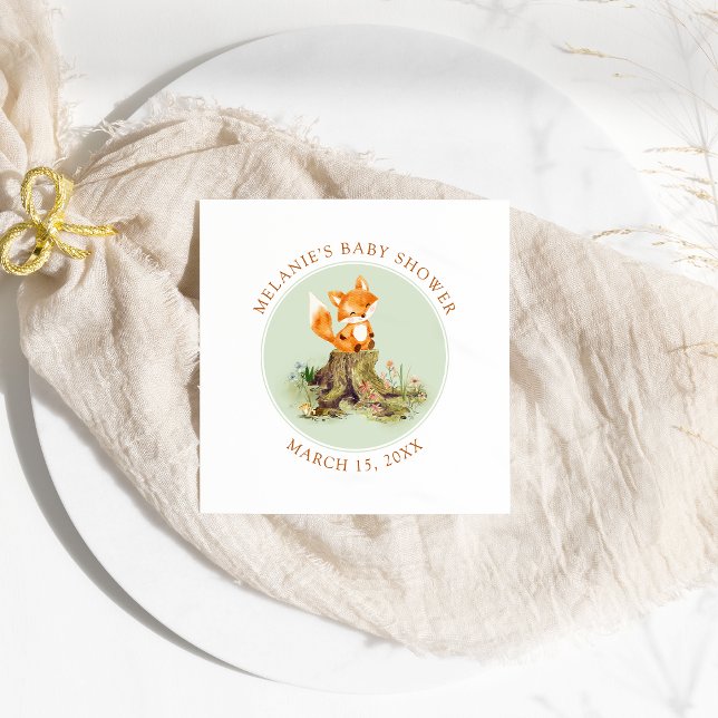 Storybook Woodland Fox Baby Shower Napkins (Creator Uploaded)