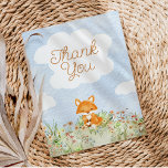 Storybook Woodland Fox Baby Shower Thank You Card<br><div class="desc">Introducing our Storybook Woodland Fox Baby Shower Thank You Card design in our beloved Storybook Fox Baby Shower Collection. This design offers a lovely fairytale forest setting, featuring adorable baby foxes accompanied by singing birds, buzzing bees, colorful wildflowers and magical mushrooms, creating a whimsical cottagecore aesthetic that will surely bring...</div>